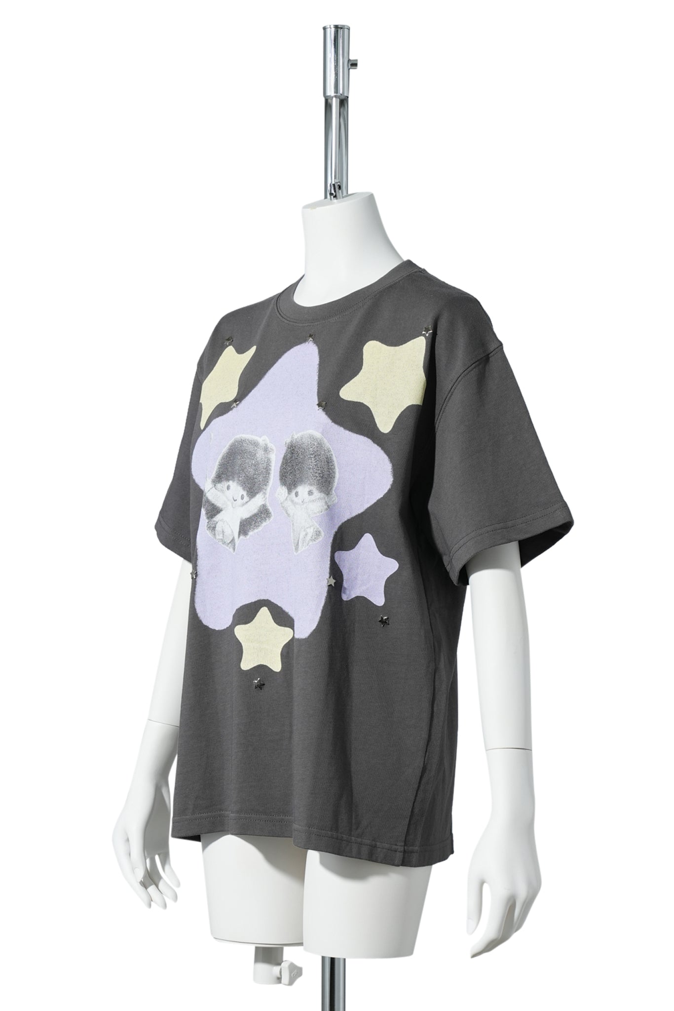 CELINE KWAN x SANRIO LITTLE TWIN STARS T-SHIRT / GREY