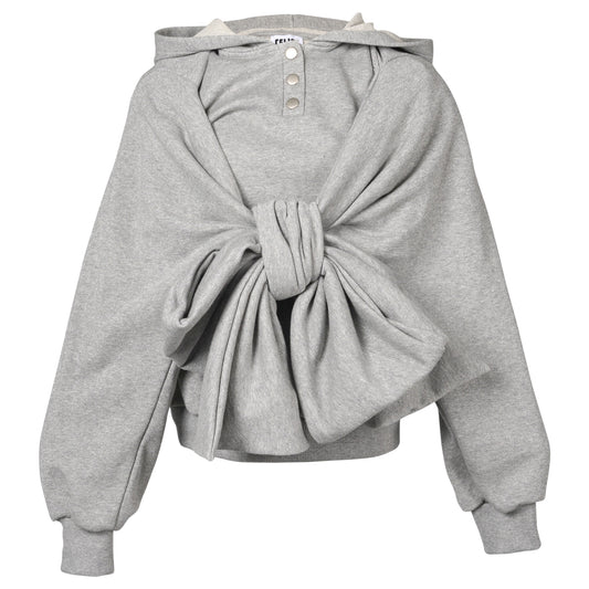 BOW HOODIE / GREY