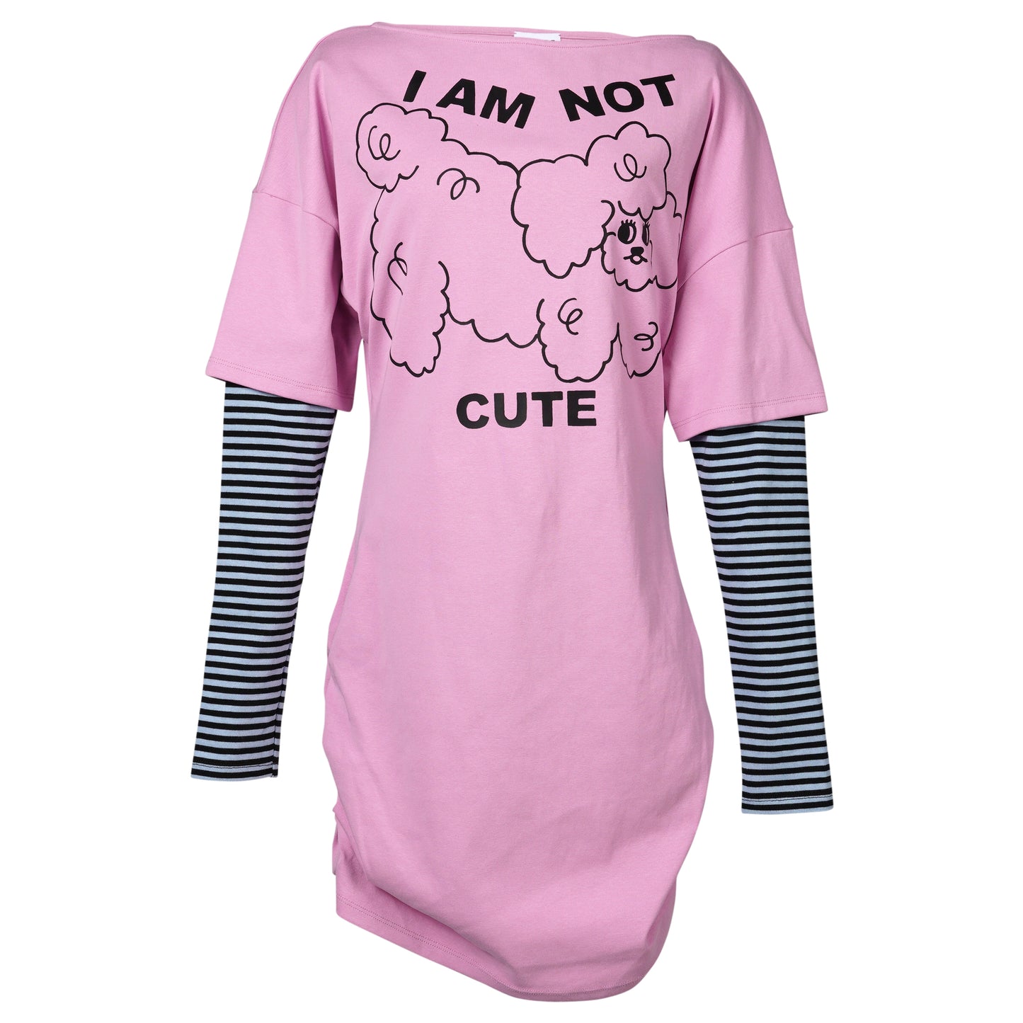 I AM NOT CUTE' T-SHIRT DRESS / PINK