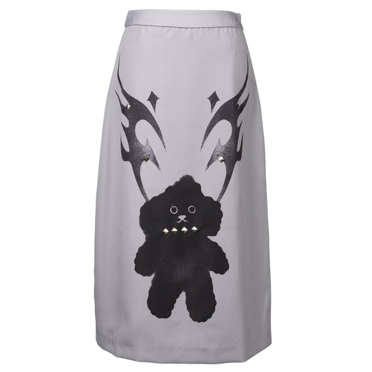 EVIL HOLLY LONG SKIRT / GREY/BLACK