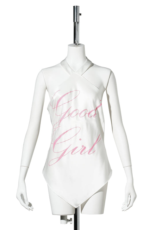 GOOD GIRL HALTER TOP / WHITE