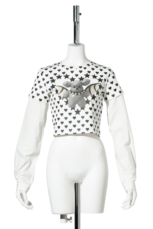 BAD HOLLY BABY TEE / WHITE/BLACK