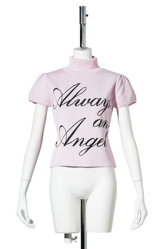 ALWAYS AN ANGEL KNIT TOP / PALE PINK