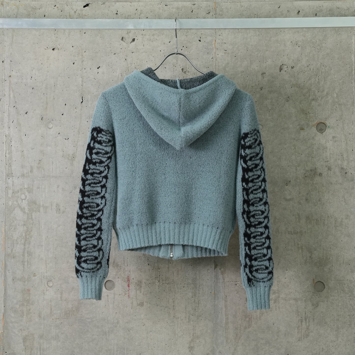 ZIP UP HOODED CARDIGAN / BLUE