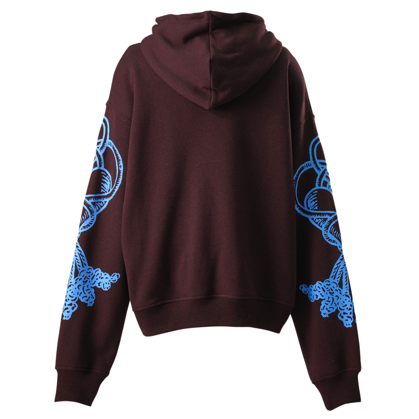 SCREEN PRINTED HOODIE / BROWN