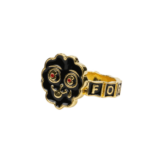 BUBBLE FACE RING / BLACK