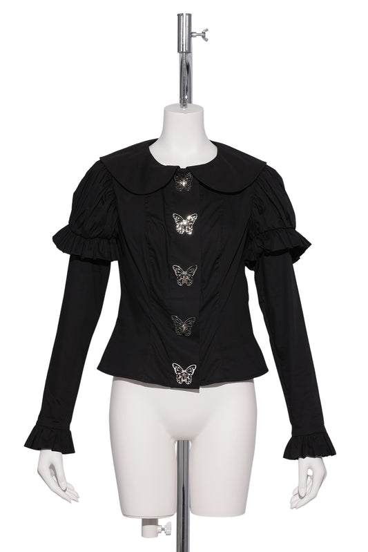 BLACK BUTTERFLY BLOUSE / BLACK