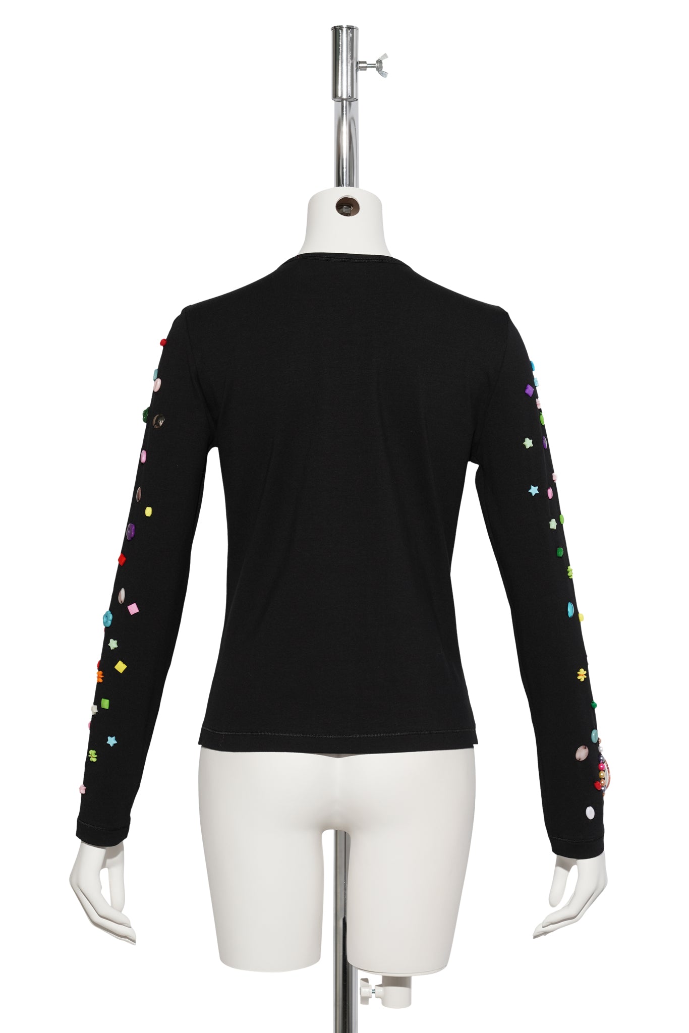 NIGHT DEFUNCT BEADED JERSEY TOP / BLACK