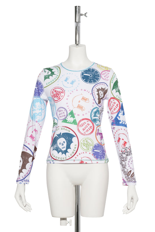 STAMP IT FITTED JERSEY TOP / MULTI