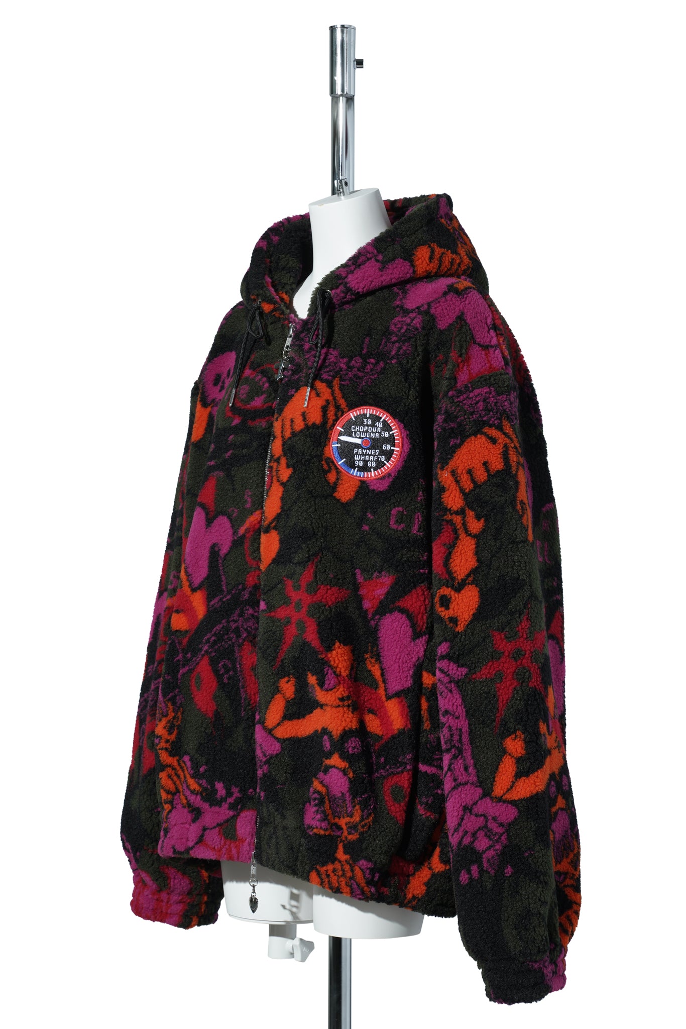 ENGINE PARTY OVERSIZED HOODED FLEECE / BROWN MULTI