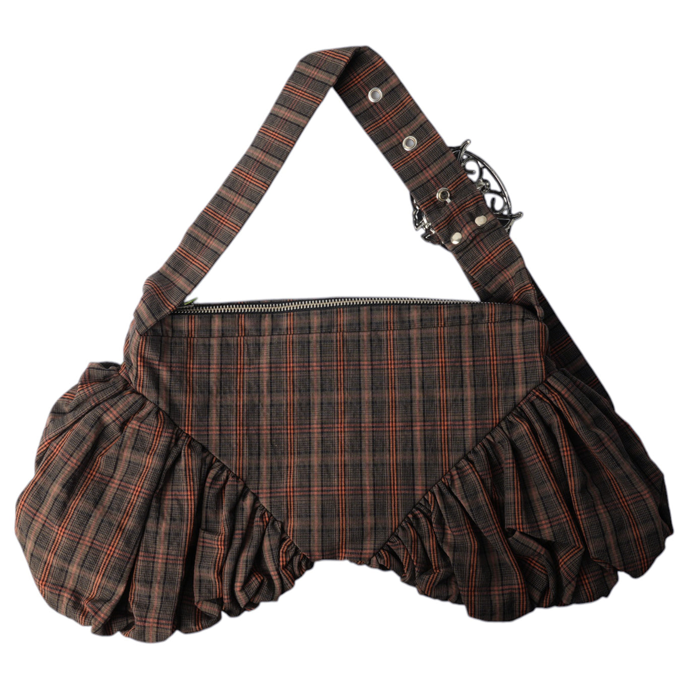 CAMILLE BEADED BAG / BROWN AND ORANGE