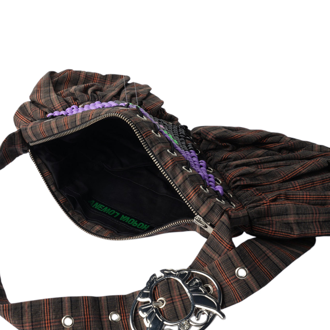 CAMILLE BEADED BAG / BROWN AND ORANGE