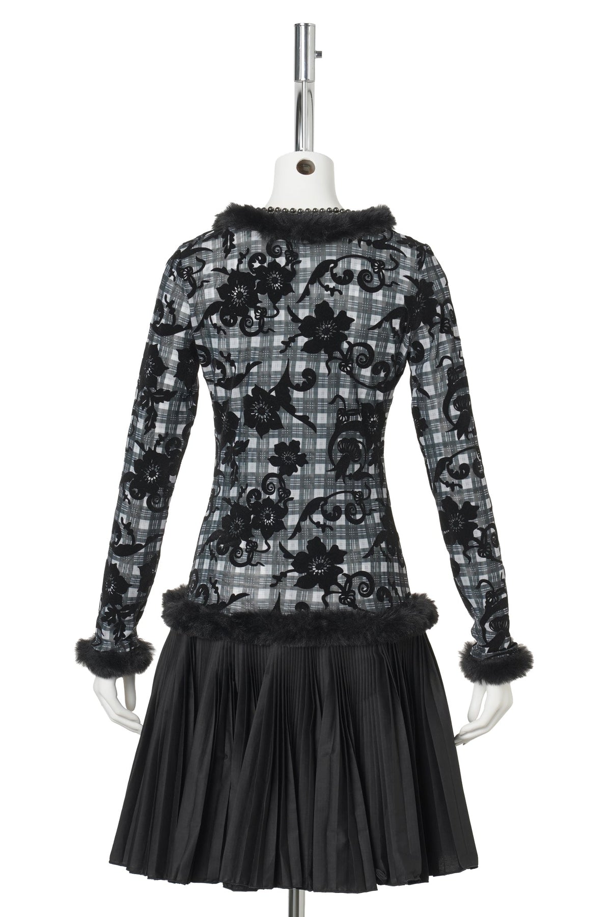 DEW SWEEPER MESH DRESS / BLACK MULTI