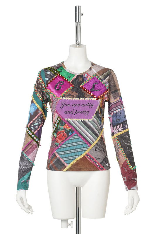 PRETTY BEADED JERSEY TOP / MULTI