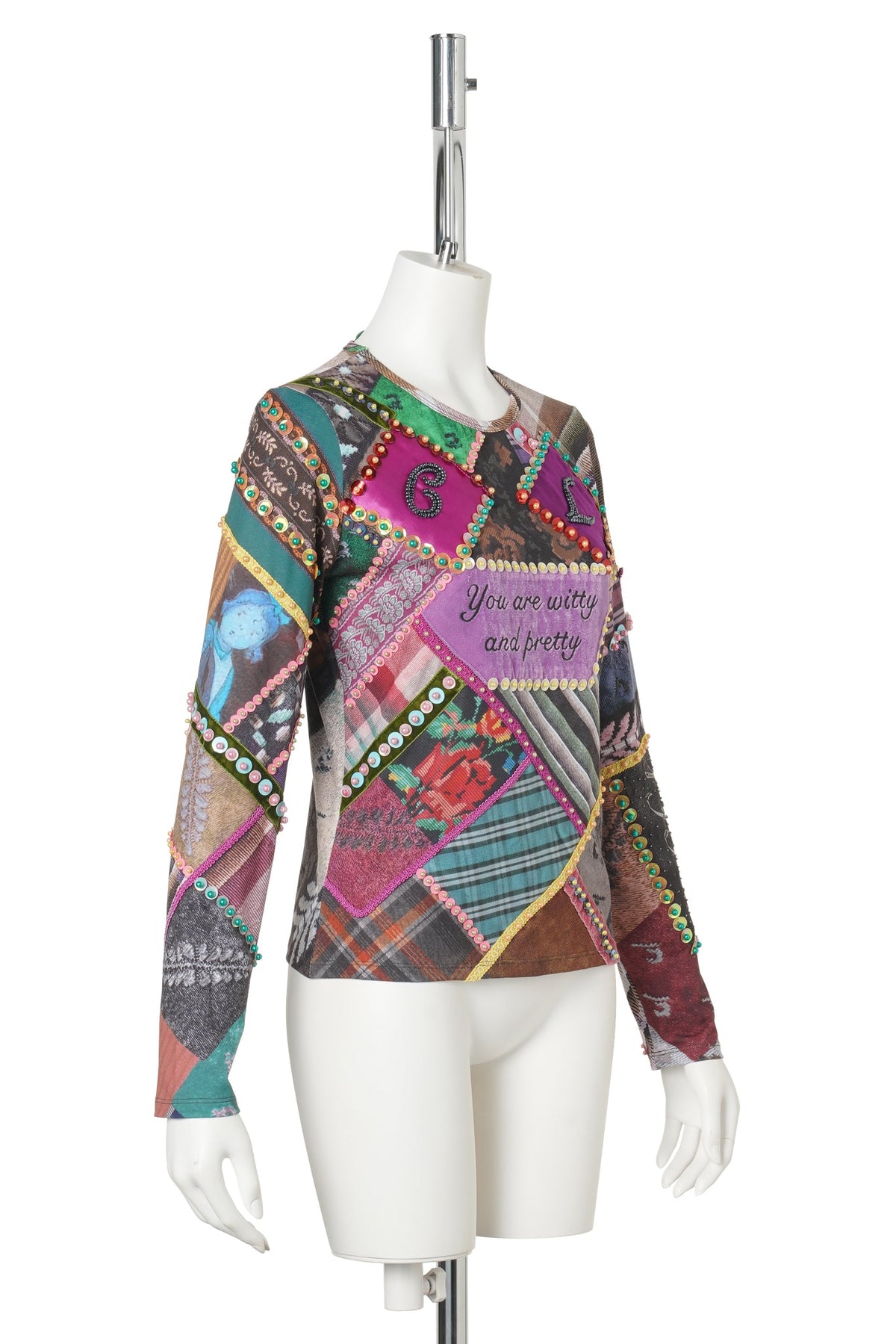 PRETTY BEADED JERSEY TOP / MULTI