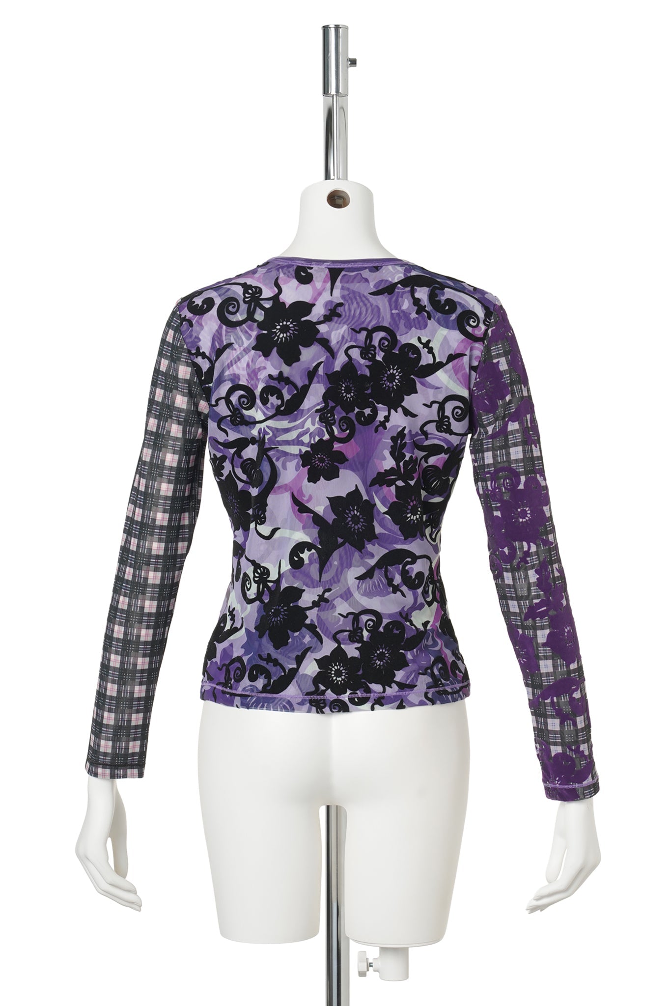 LOFT FLOCKED MESH LS TOP / PURPLE