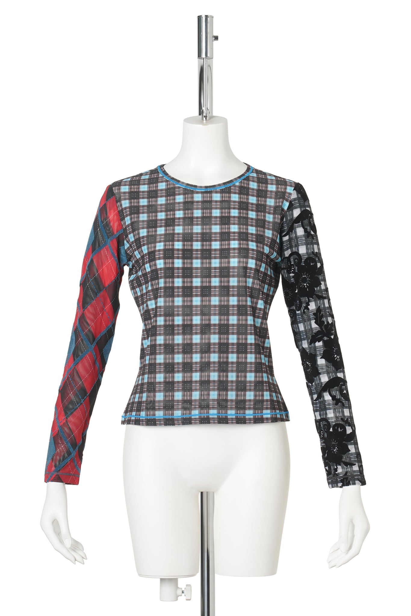 PAR FLOCKED MESH LS TOP / BLUE