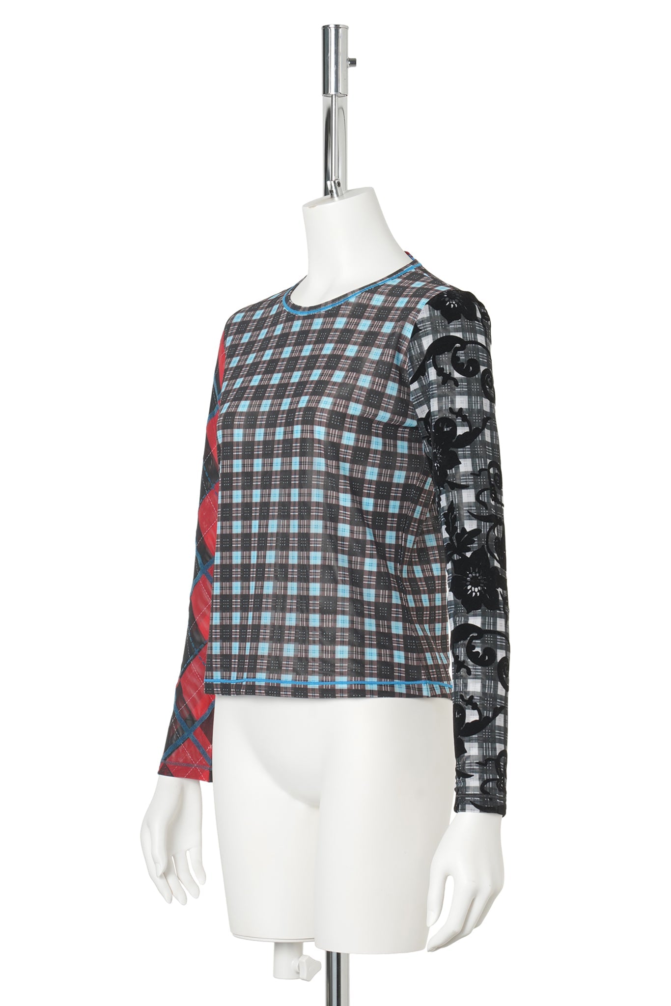PAR FLOCKED MESH LS TOP / BLUE