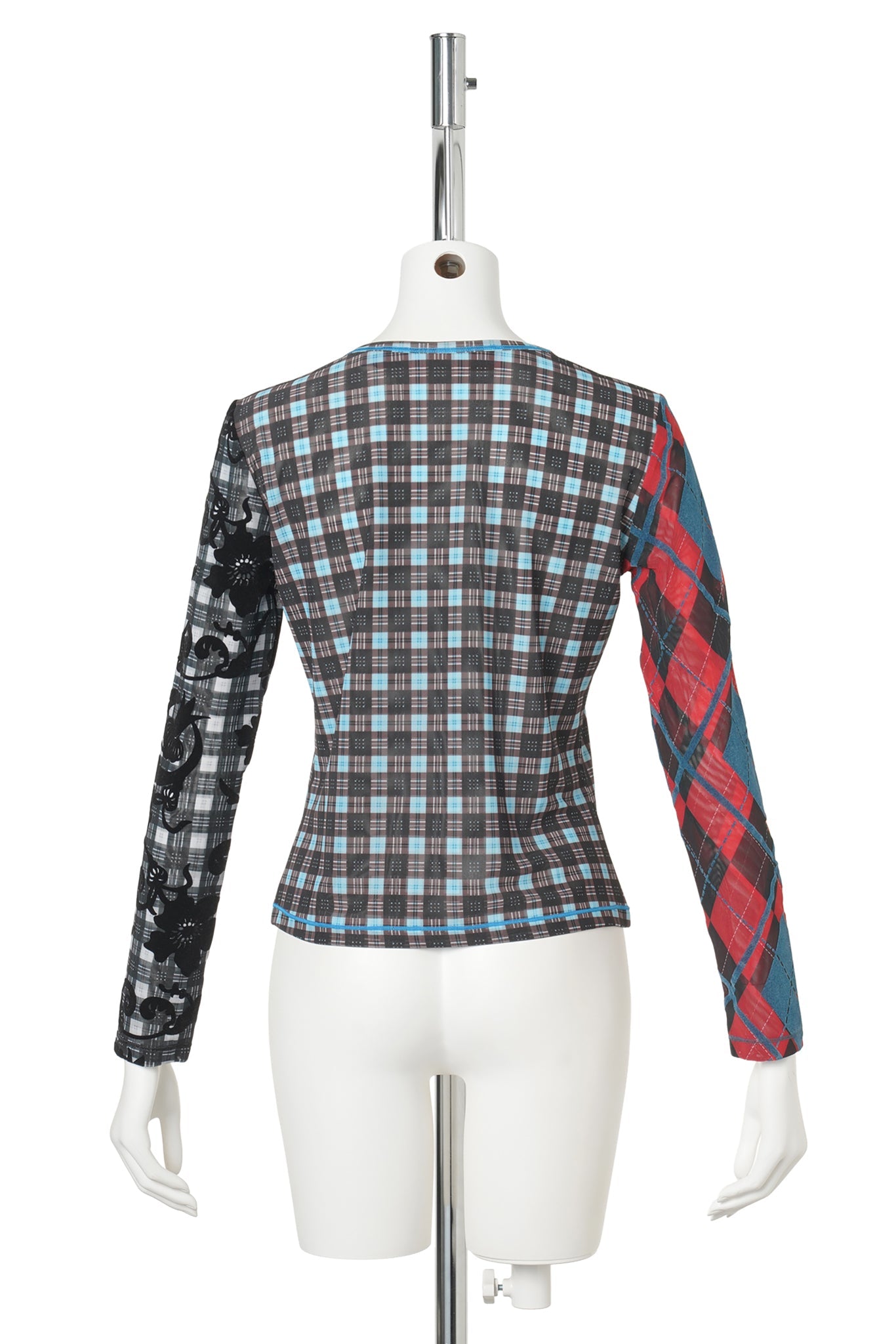 PAR FLOCKED MESH LS TOP / BLUE