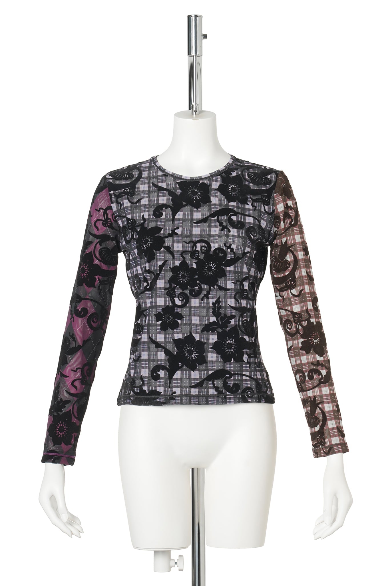 DUCHESS FLOCKED MESH LS TOP / MULTI