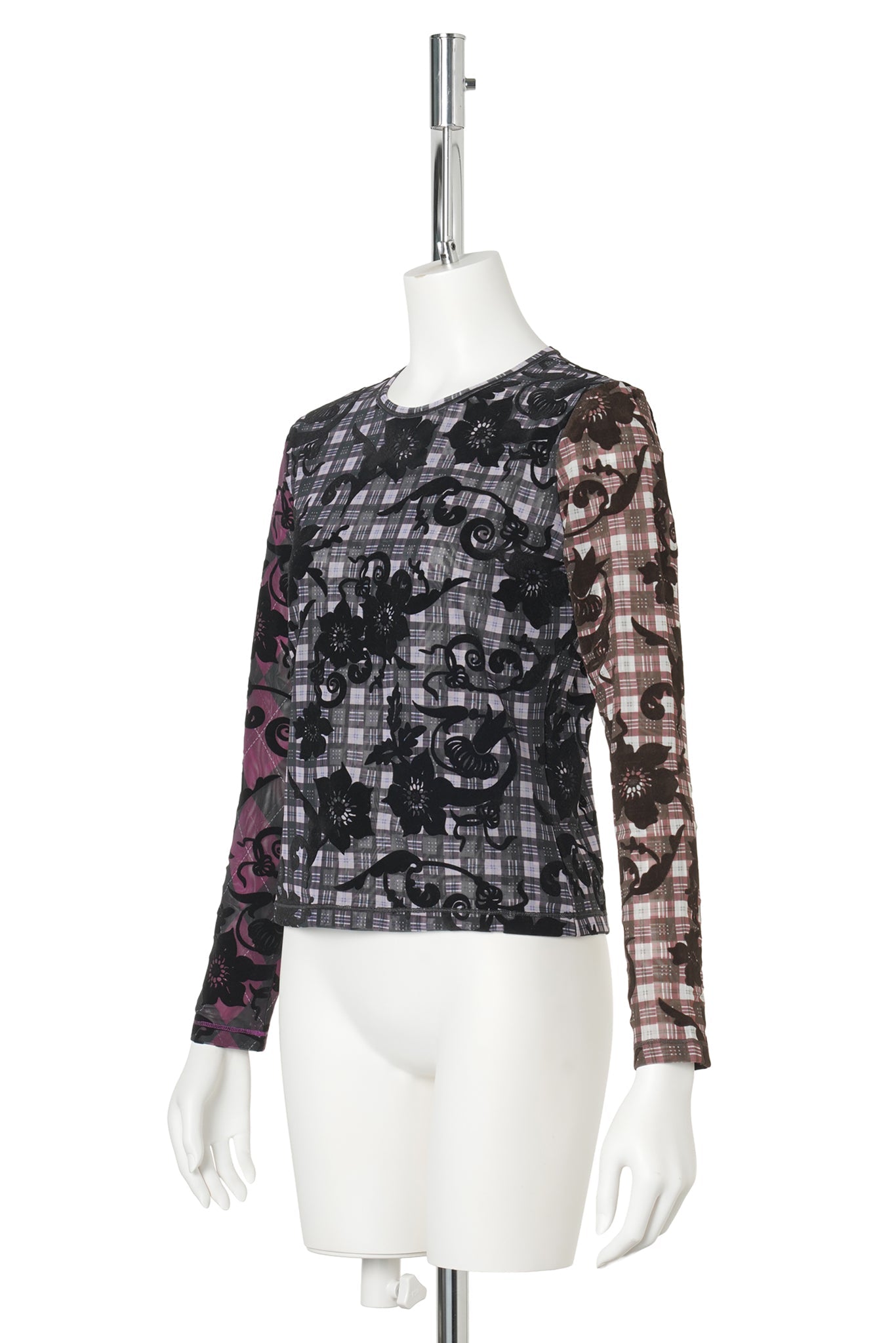 DUCHESS FLOCKED MESH LS TOP / MULTI