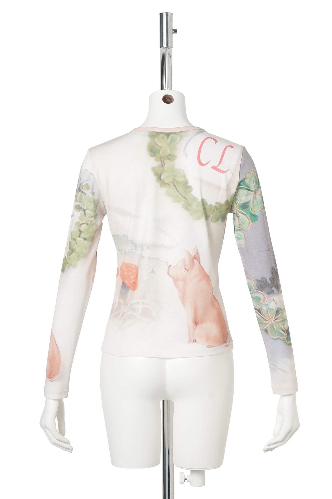 SNOWY PIG FITTED JERSEY TOP / MULTI