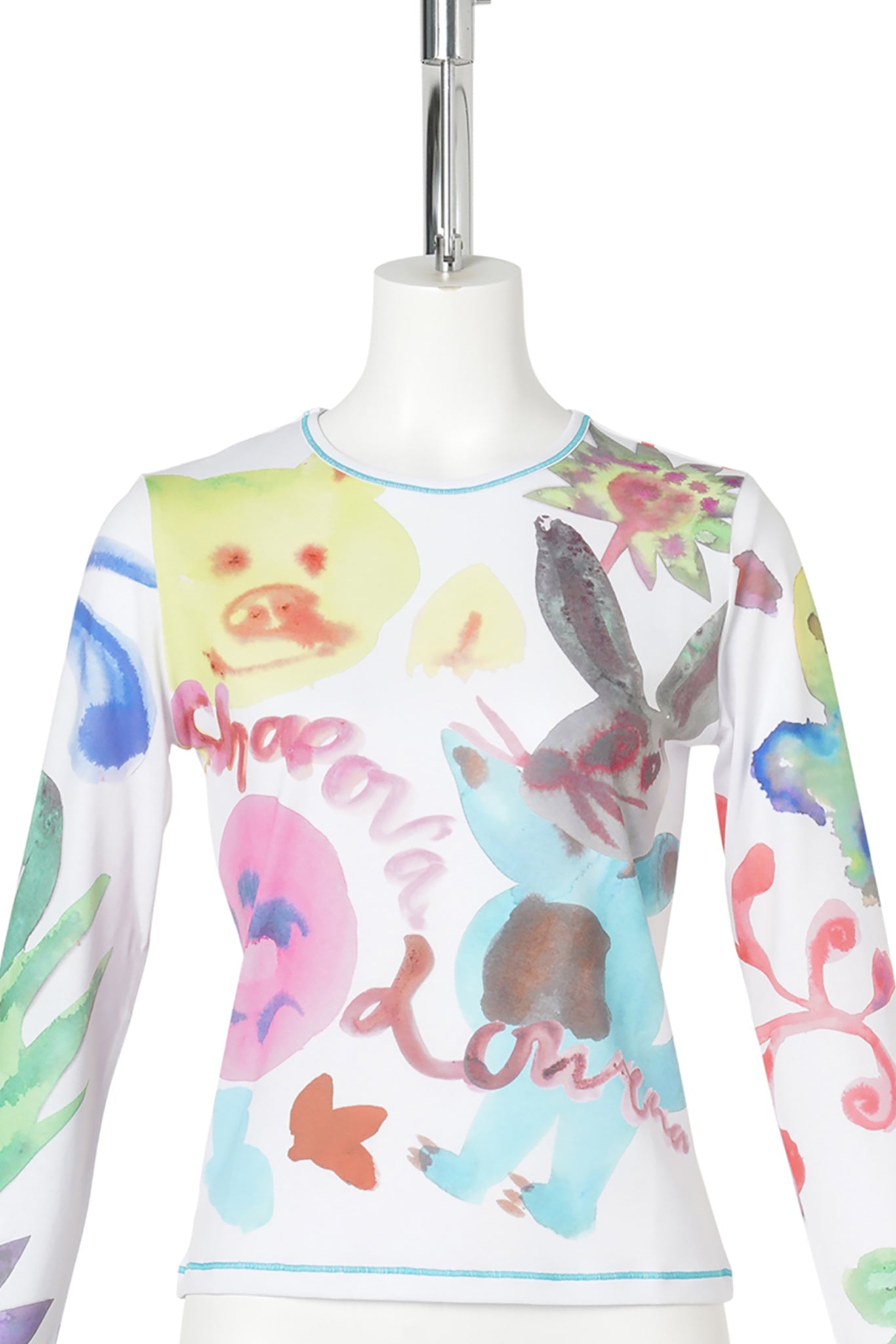 SPLAT WET FITTED JERSEY TOP / MULTI
