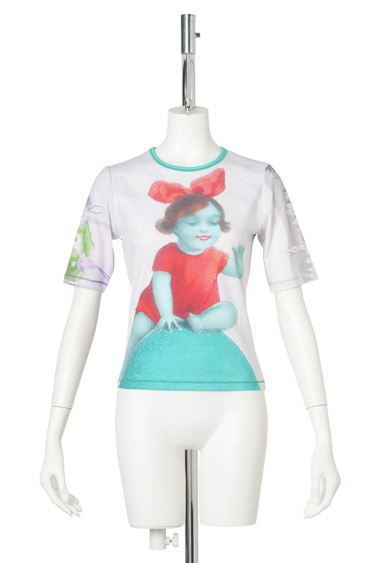 MISS EGG SHORT SLEEVE JERSEY TOP / MULTI