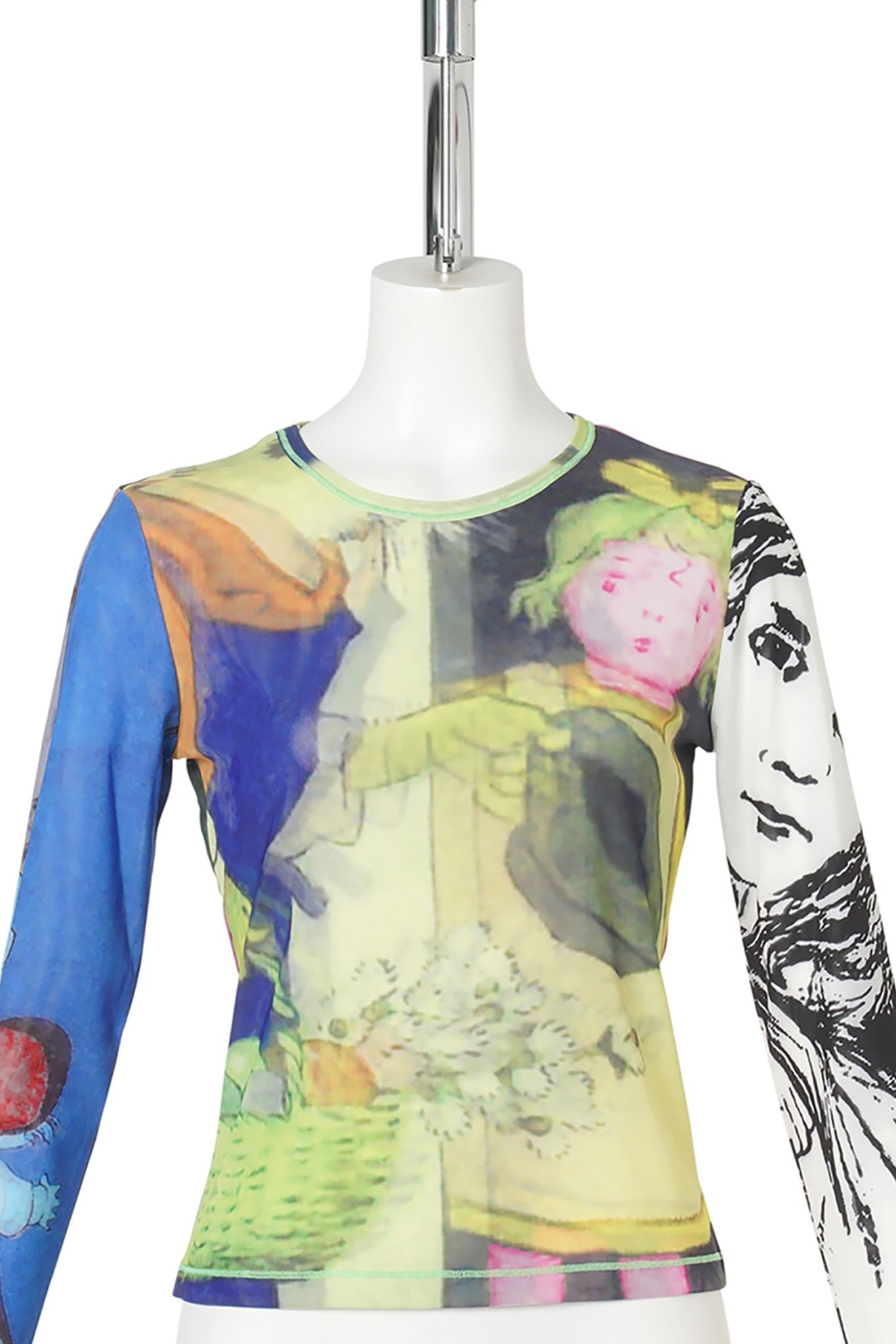 WHO'S THERE? MESH LONG SLEEVE TOP / MULTI