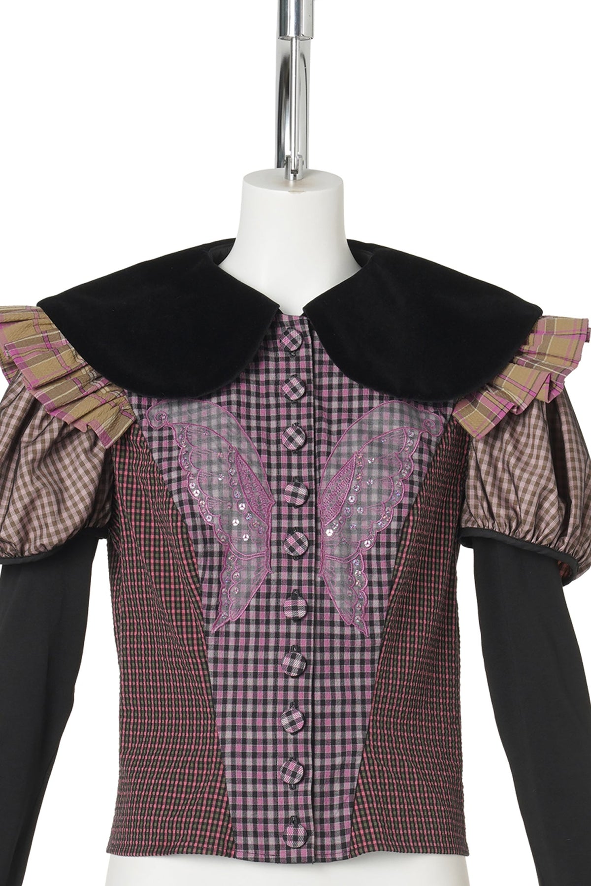 SWOON TARTAN BLOUSE / PINK MULTI