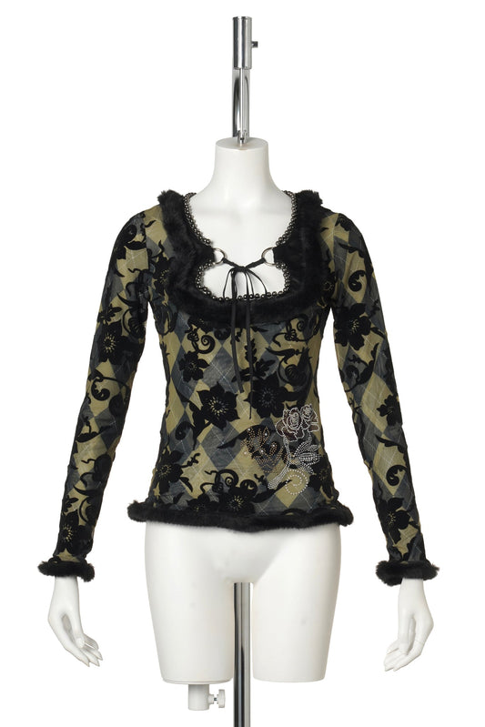 DEW SWEEPER MESH TOP / GREEN MULTI