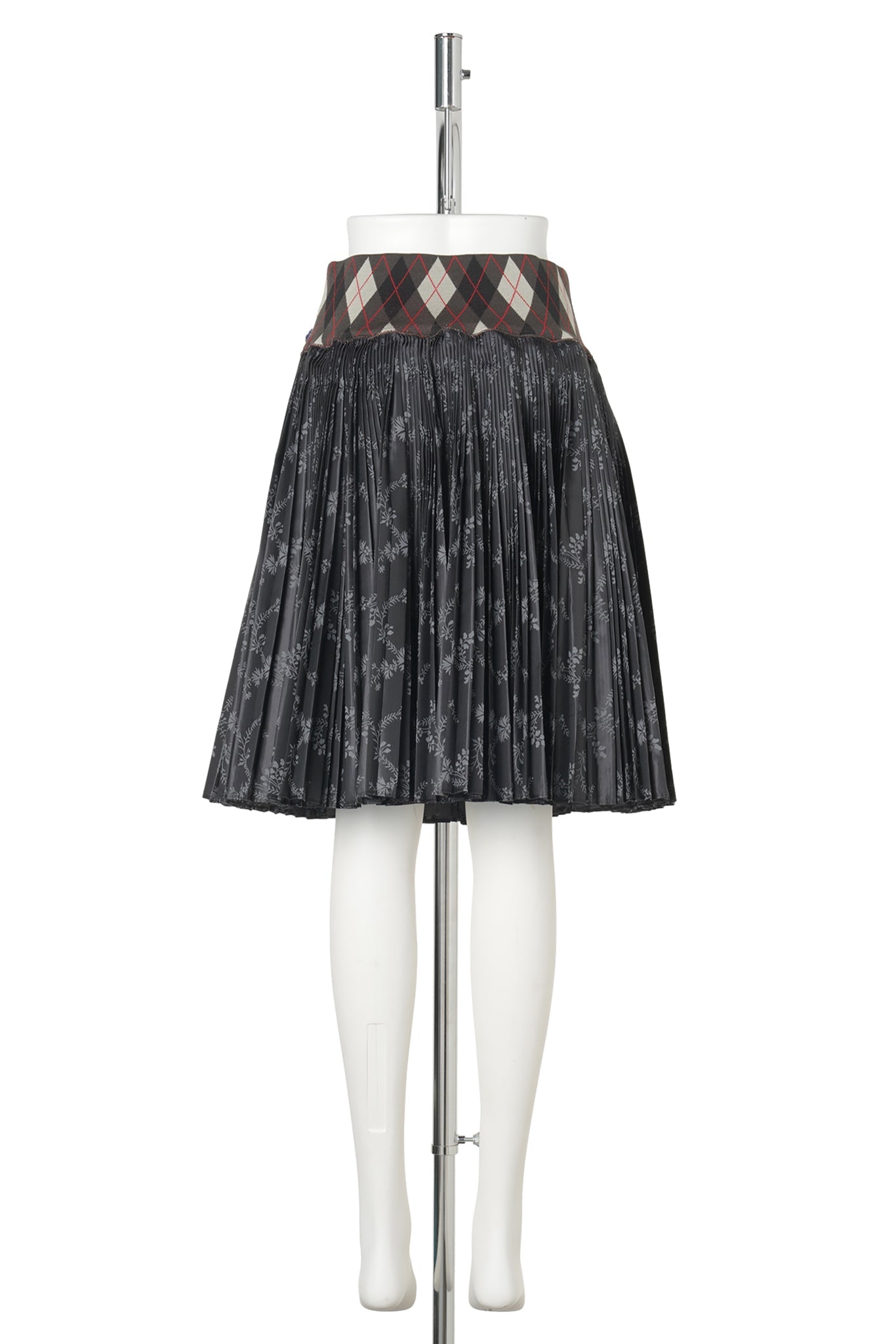 CRESCENT BLACK PLEATED SKIRT / BLACK AND GREY