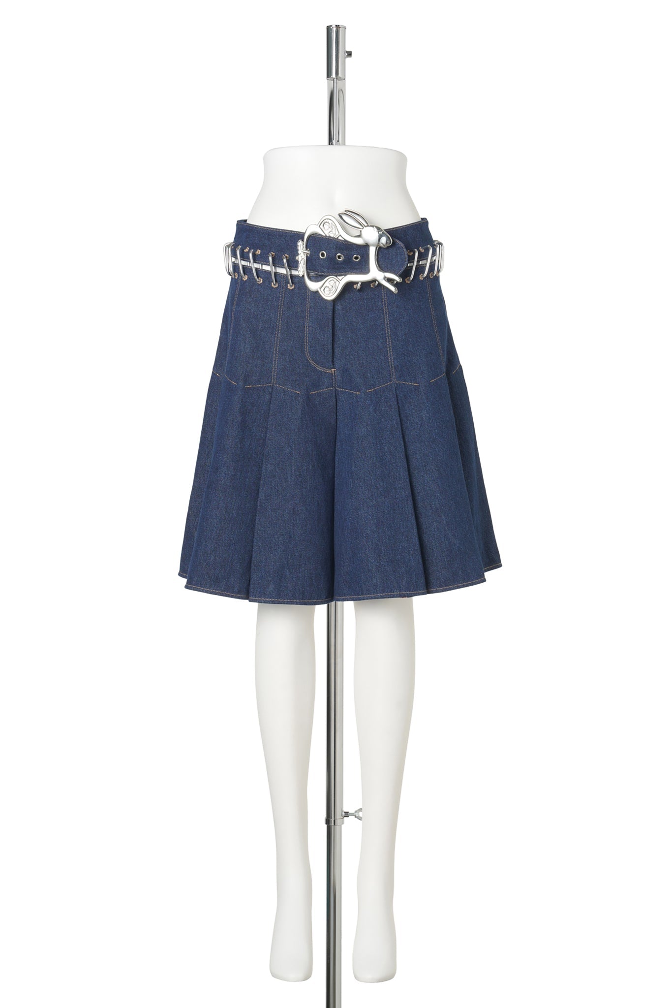 PLAID BEVO DENIM CARABINER SKIRT / MULTI