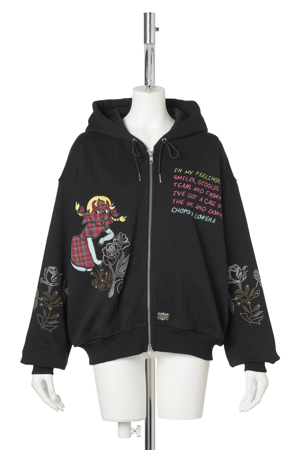 FEELINGS PANIC ZIP HOODIE / BLACK