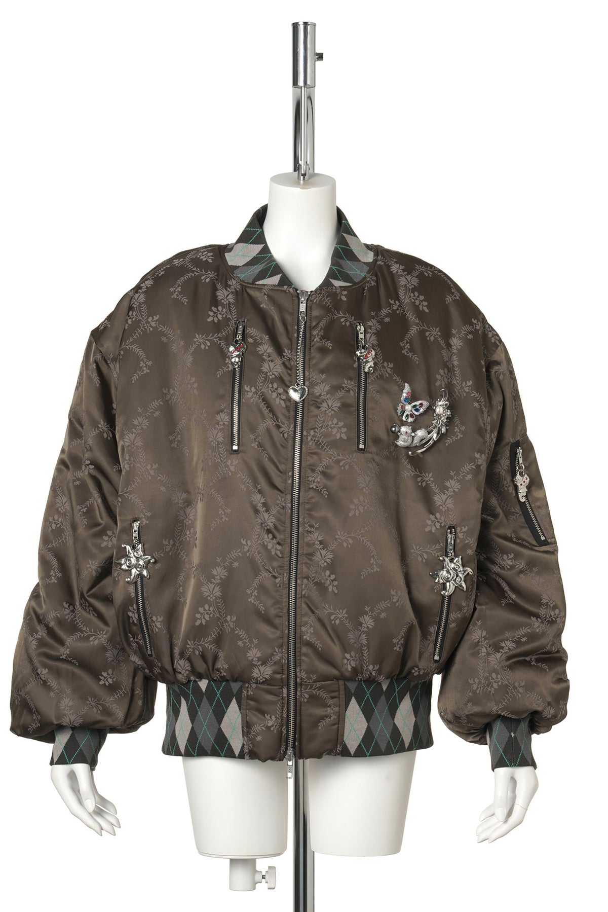 CRESCENT GREEN BOMBER JACKET / BROWN