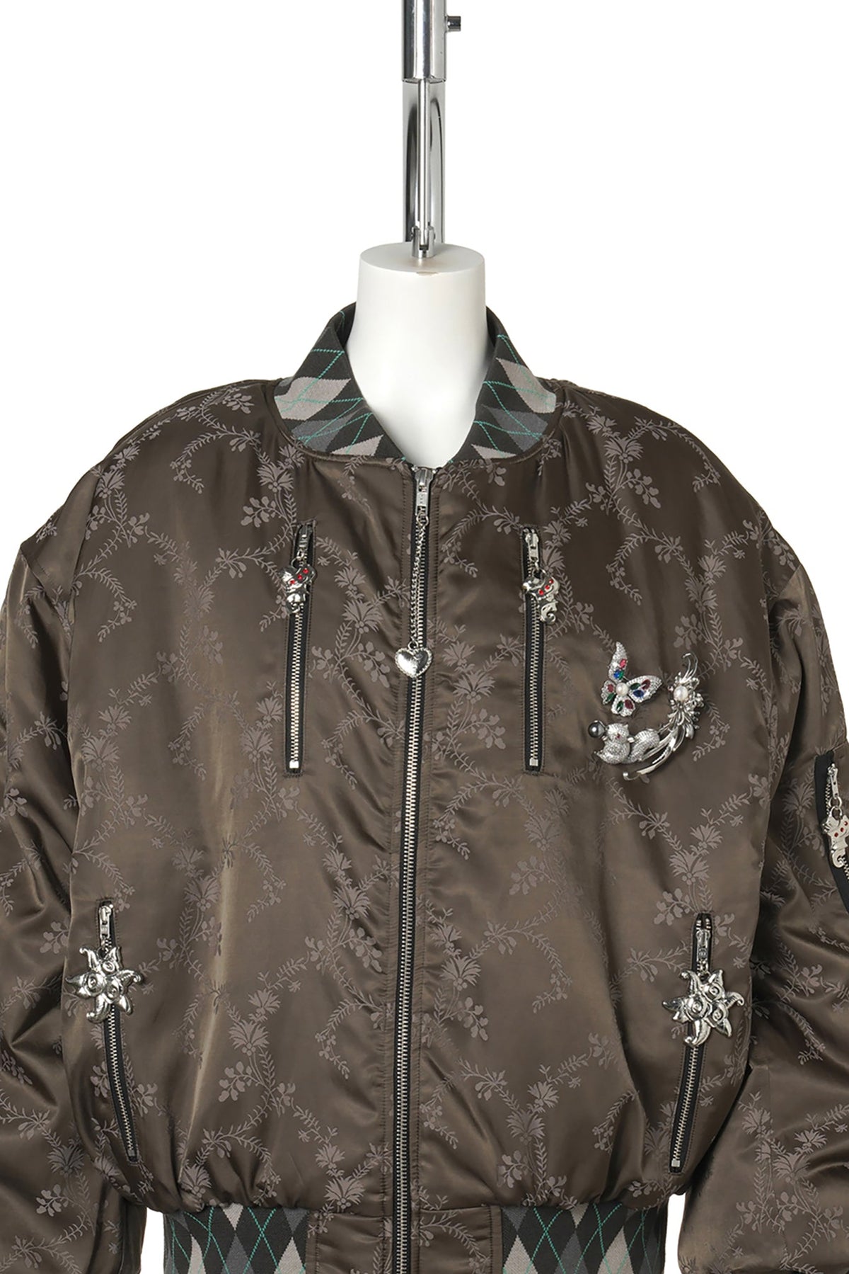 CRESCENT GREEN BOMBER JACKET / BROWN