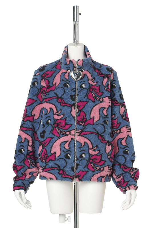 CHEEKY GIRL FITTED FLEECE / BLUE AND PINK