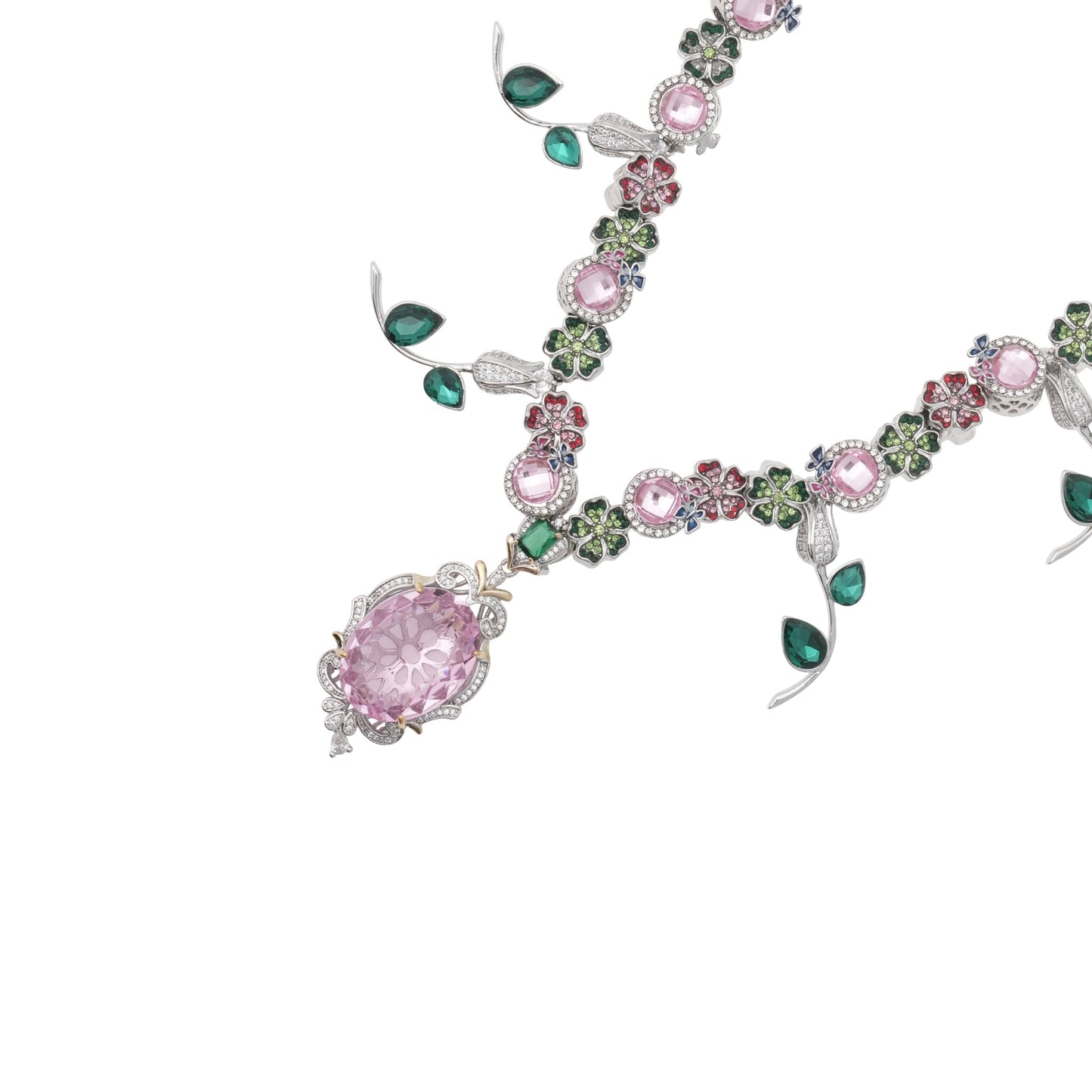 COOEY CLOVER CHARM NECKLACE / MULTI