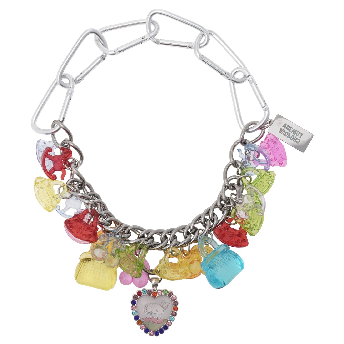 SHOPAHOLIC CARABINER NECKLACE / MULTI