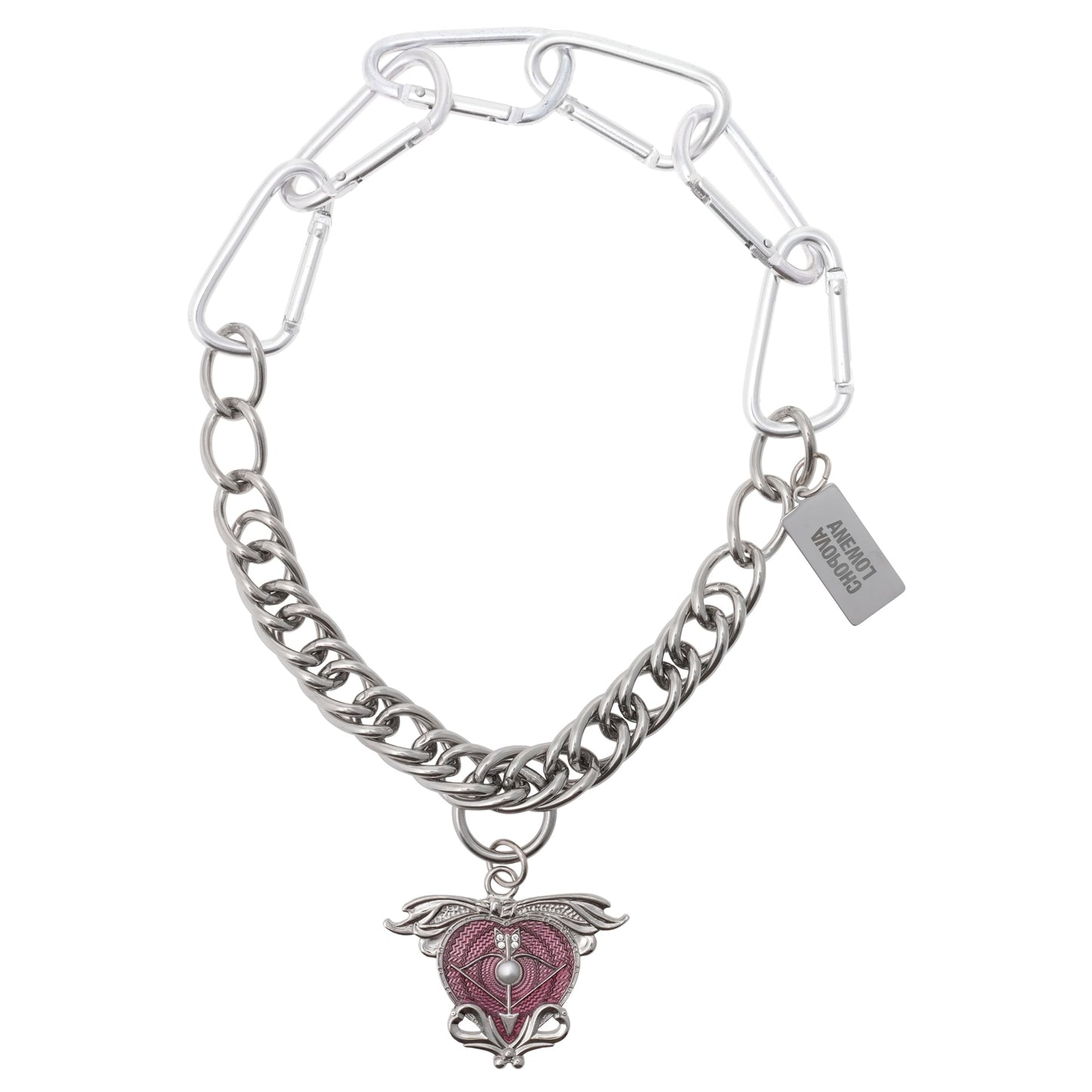 CUPID'S ARROW CARABINER NECKLACE / SILVER