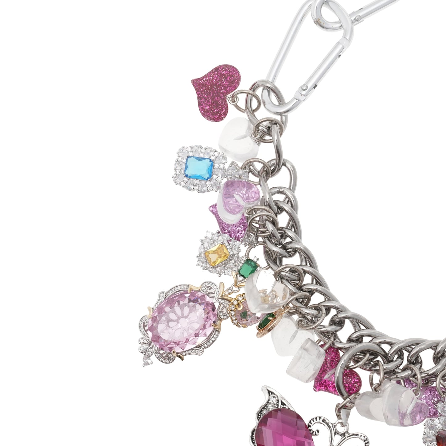 FLY MY LOVE CARABINER NECKLACE / PINK