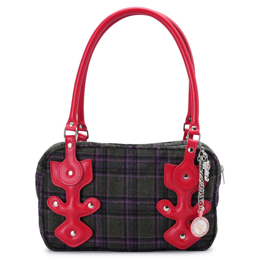 MISSISH TARTAN BAG / PURPLE AND GREEN TARTAN