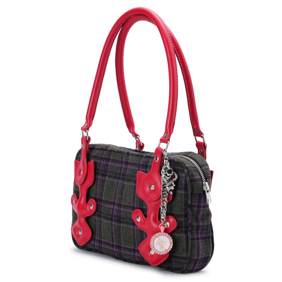 MISSISH TARTAN BAG / PURPLE AND GREEN TARTAN