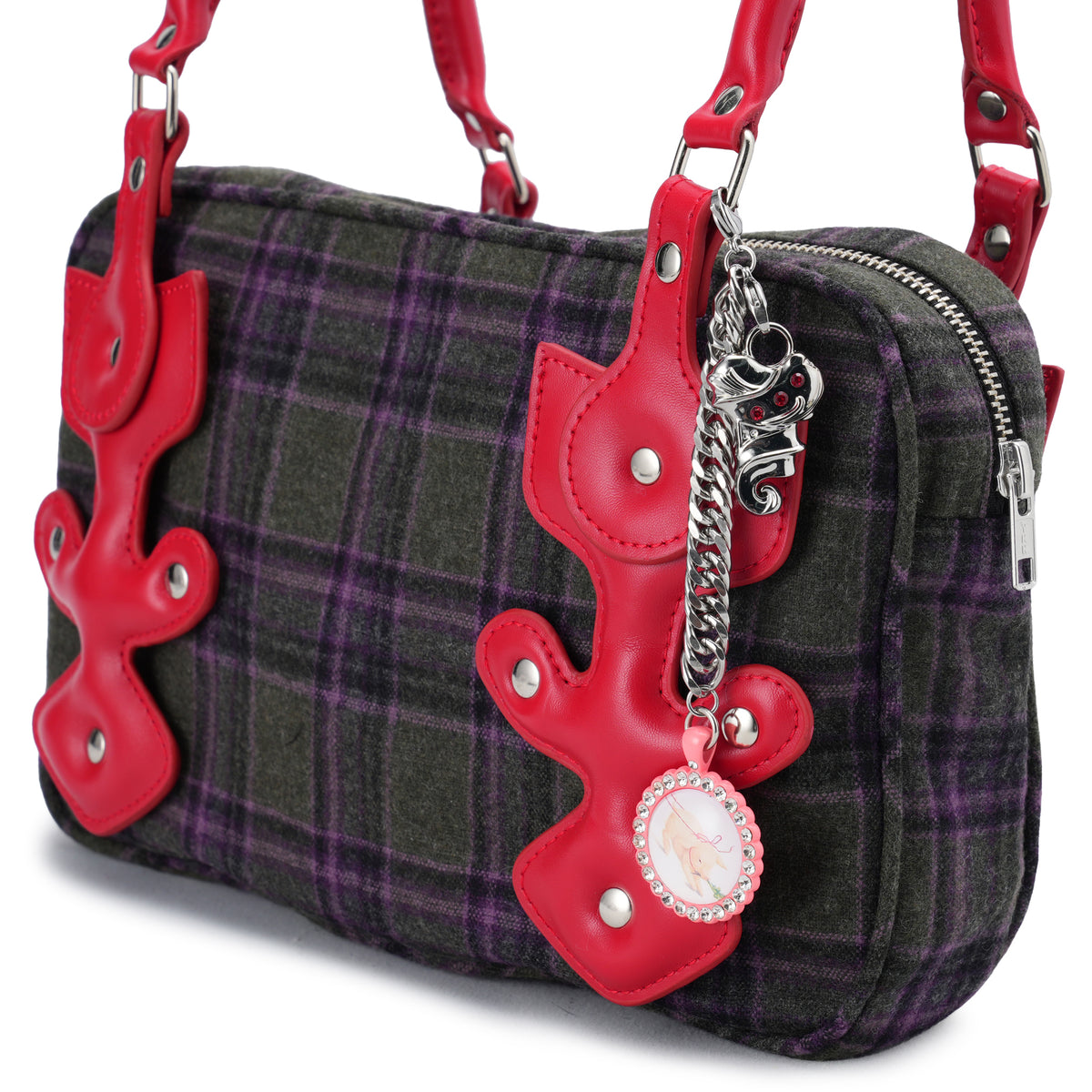 MISSISH TARTAN BAG / PURPLE AND GREEN TARTAN