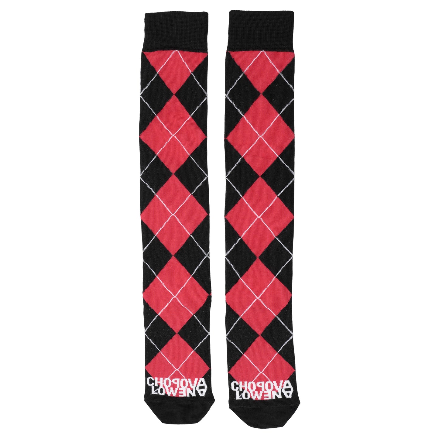 RED ARGYLE LONG SOCK / MULTI