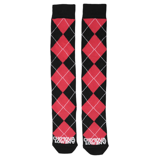 RED ARGYLE LONG SOCK / MULTI