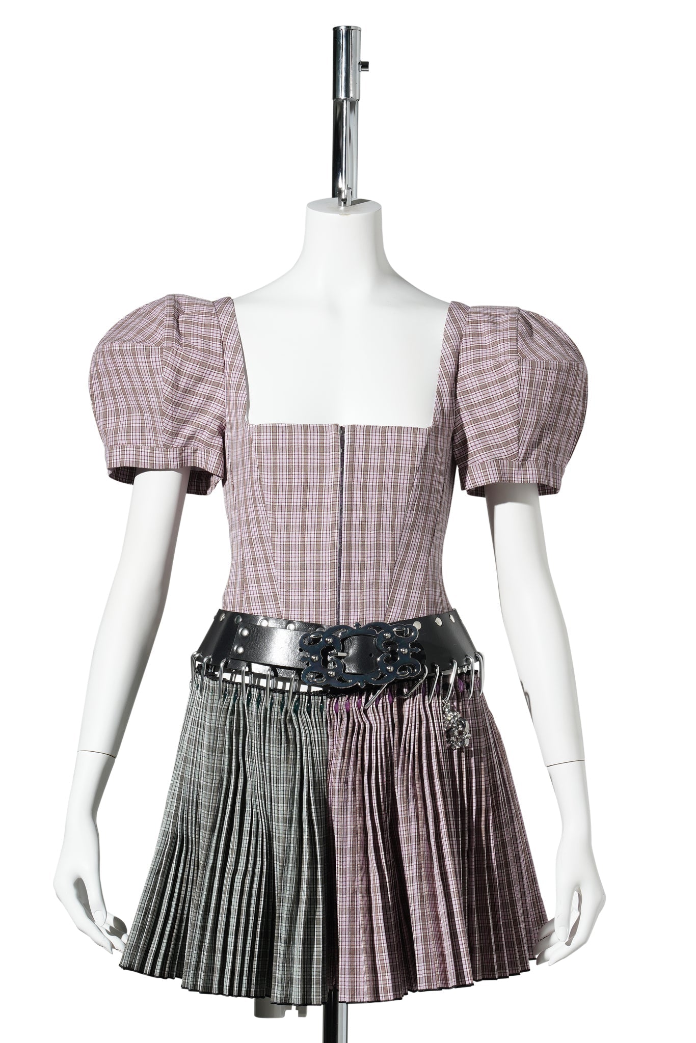 CARLY CARABINER DRESS / PINK AND GREEN
