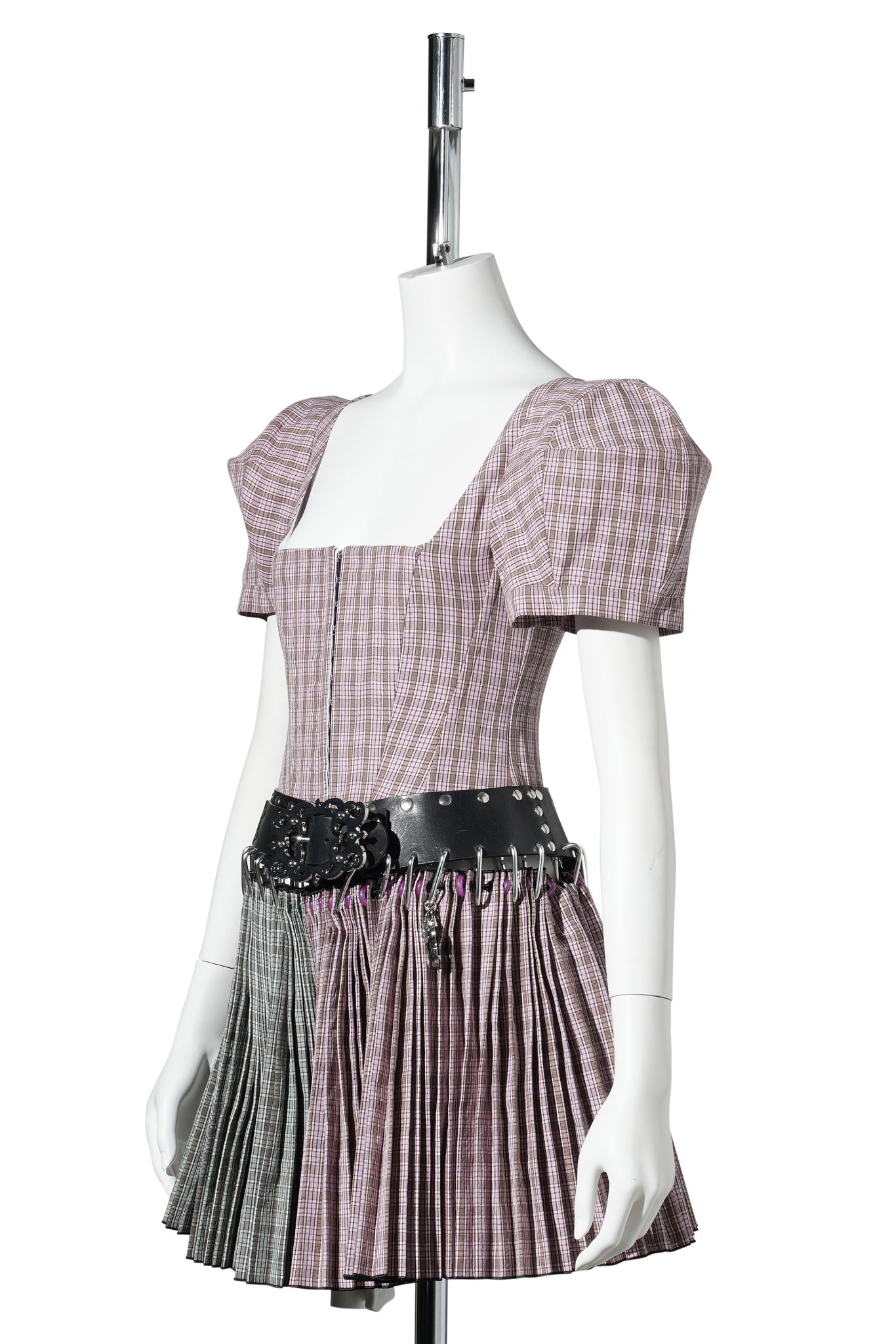 CARLY CARABINER DRESS / PINK AND GREEN