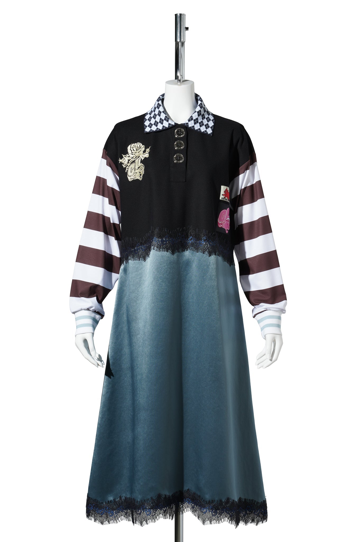 BLACK POLO DRESS / BLACK MULTI