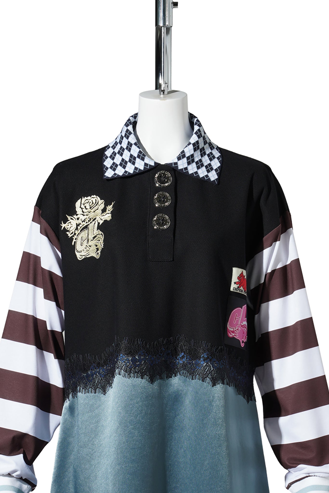 BLACK POLO DRESS / BLACK MULTI